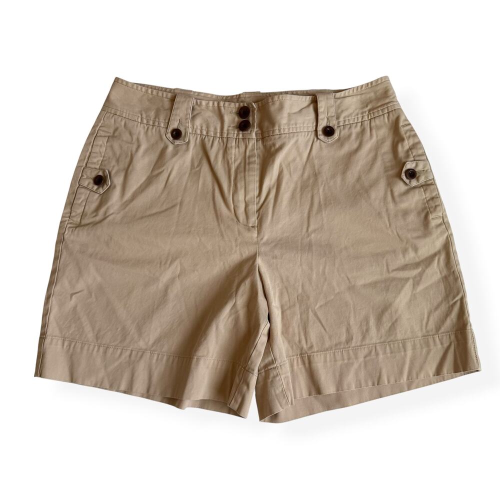 Talbots Chino Womens Khaki Shorts Cotton 10